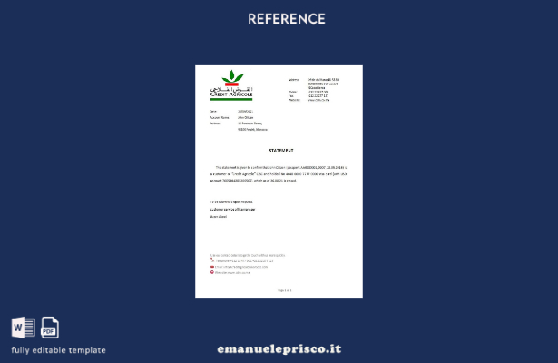 stile verificato Modello di riferimento per la chiusura bancaria del Marocco Cre